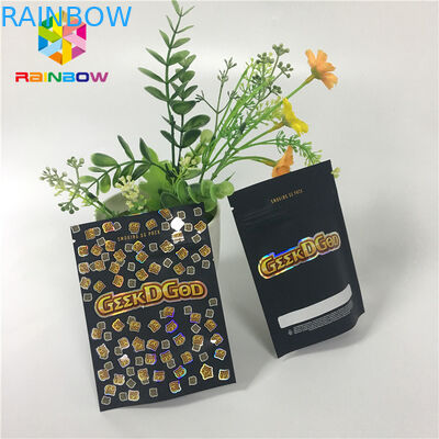 Пластиковая стойка таможни Mylar Ziplock вверх по штейну черноты мешков 150mg