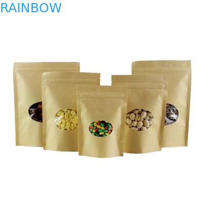 Ziplock Kraft запечатывания хранения еды стоит вверх логотип мешка изготовленный на заказ