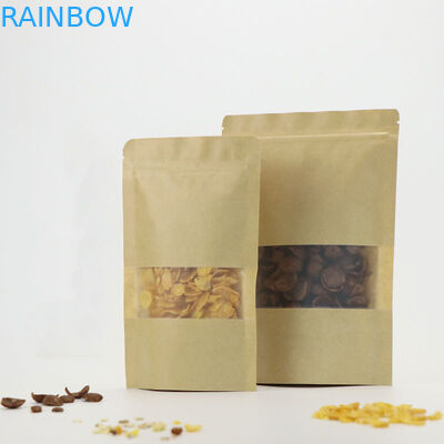 Ziplock Kraft запечатывания хранения еды стоит вверх логотип мешка изготовленный на заказ