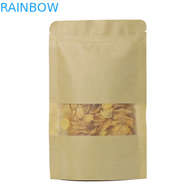 Ziplock Kraft запечатывания хранения еды стоит вверх логотип мешка изготовленный на заказ