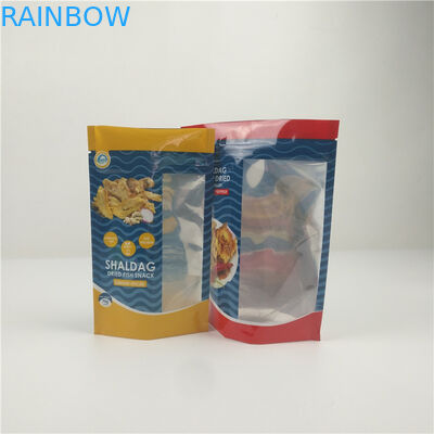 Лоснистая высушенная алюминиевая фольга молнии рыб пластиковая упаковывая с ясным окном