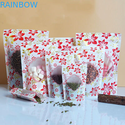 Молнии лоснистый стойки мешок вверх пластиковый упаковывая изготовленный на заказ логотип с окном