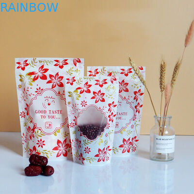 Молнии лоснистый стойки мешок вверх пластиковый упаковывая изготовленный на заказ логотип с окном