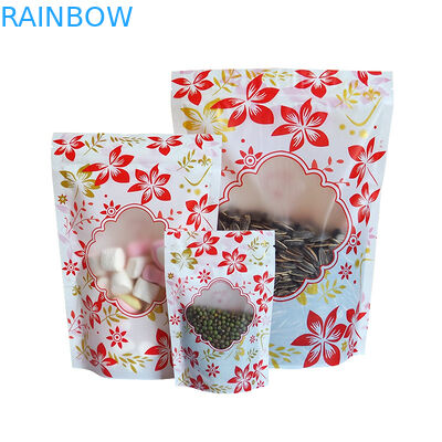 Молнии лоснистый стойки мешок вверх пластиковый упаковывая изготовленный на заказ логотип с окном