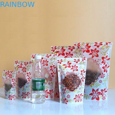 Молнии лоснистый стойки мешок вверх пластиковый упаковывая изготовленный на заказ логотип с окном