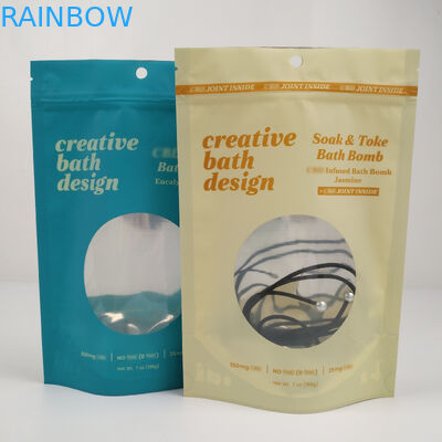 Стоять мешков замка застежка-молнии алюминиевой фольги Mylar ясного окна штейновый