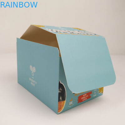Изготовленная на заказ складывая коробка картона срывает прочь коробку дисплея, счетчик рифленого картона PDQ розничные закуски завертывают упаковывая коробку в бумагу