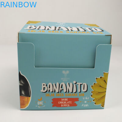 Изготовленная на заказ складывая коробка картона срывает прочь коробку дисплея, счетчик рифленого картона PDQ розничные закуски завертывают упаковывая коробку в бумагу