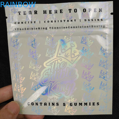 Сторона пластмассы 3 Mylar алюминиевой фольги доказательства запаха изготовленного на заказ замка застежка-молнии дизайна логотипа Resealable загерметизировала упаковывая сумку Hologram