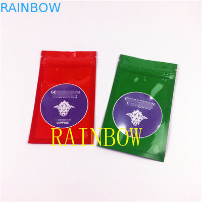Изготовленное на заказ сжатие ЛОГОТИПА загерметизировало плоские сумки фольги mylar с ясным окном для edibles порошка Matcha семени Chia упаковывая мешок