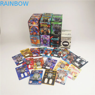 Штемпелевать карт бумаги волдыря платины носорога 10k горячий для мужской капсулы повышения