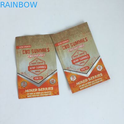 Печатающ Ziplock цветок пластиковое CBD конопли настоял сумки Mylar Ziplock 50mg 100mg Gummies упаковывая