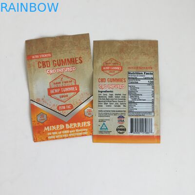 Печатающ Ziplock цветок пластиковое CBD конопли настоял сумки Mylar Ziplock 50mg 100mg Gummies упаковывая