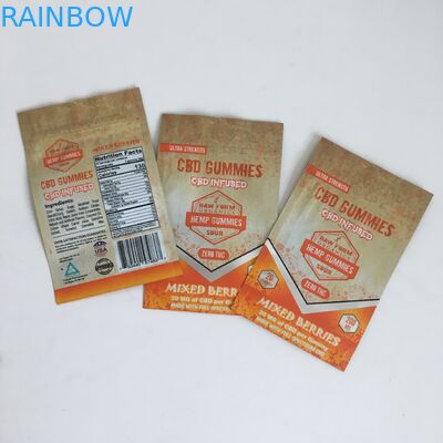 Печатающ Ziplock цветок пластиковое CBD конопли настоял сумки Mylar Ziplock 50mg 100mg Gummies упаковывая