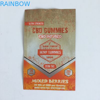 Печатающ Ziplock цветок пластиковое CBD конопли настоял сумки Mylar Ziplock 50mg 100mg Gummies упаковывая