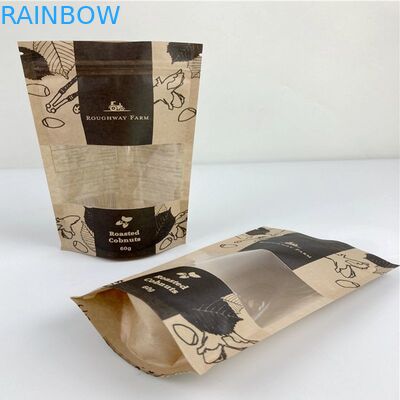 Напечатанные цифров стоят вверх доказательство запаха Kraft мешка бумажное кладут упаковку еды в мешки Doypack с окном