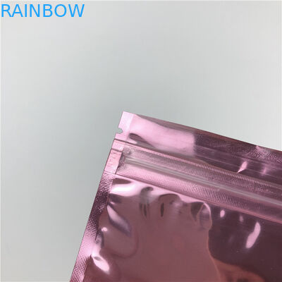 Небольшие сумка молнии уплотнения печатания 3 логотипа мешка золота размера пластиковые розовые Ziplock бортовая для украшений с окном