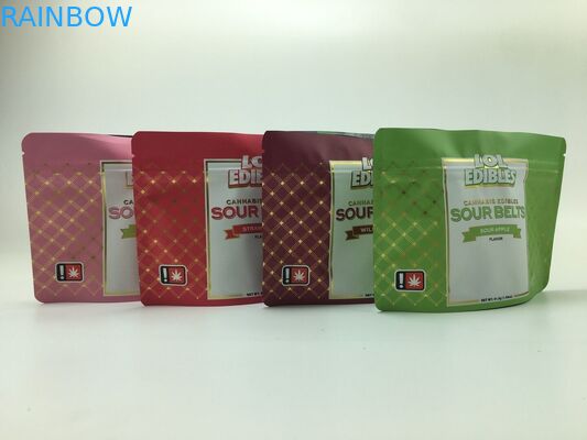 Изготовленная на заказ напечатанная 3 сумка молнии капсулы масла засорителей CBD сумки масла лист табака уплотнения стороны травяная