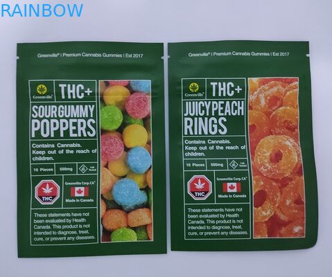 приятели алюминиевой фольги 1g 4g 7g 10g упаковывая сумку доказательства запаха перепада 8 мешка gummies сумки CBD с молнией