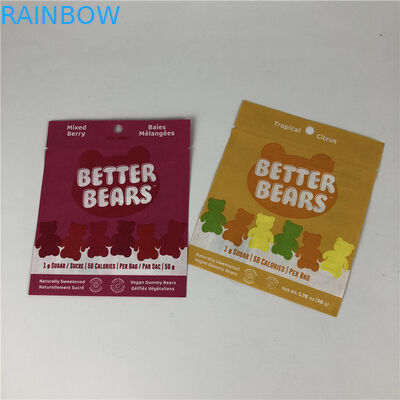 Жара бортового уплотнения 3 плоская - герметизируя сумки печенья съестные CBD THC Gummies закуски Biodegradable упаковывая