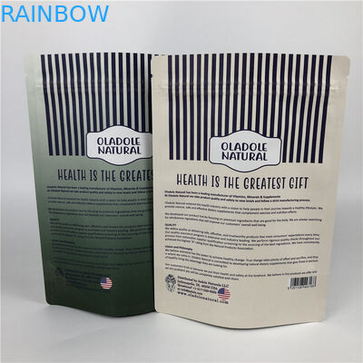 Изготовленные на заказ печатая обломоки промелькивают бумажные мешки Kraft мешка стойки замка вверх белые