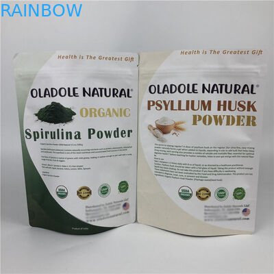 Изготовленные на заказ печатая обломоки промелькивают бумажные мешки Kraft мешка стойки замка вверх белые