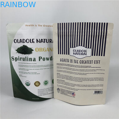 Изготовленные на заказ печатая обломоки промелькивают бумажные мешки Kraft мешка стойки замка вверх белые