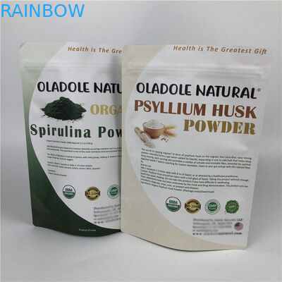 Изготовленные на заказ печатая обломоки промелькивают бумажные мешки Kraft мешка стойки замка вверх белые