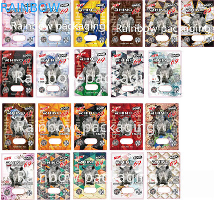 карты носорога волдыря 3D упаковывая для носорога 10K/100K/69 таблеток кота Pussy пинка бумажной коробки таблеток