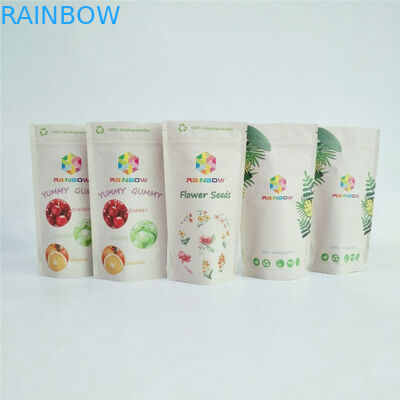 Изготовленный на заказ Biodegradable мешок молнии PLA Kraft бумажный стоит вверх упаковка еды чая