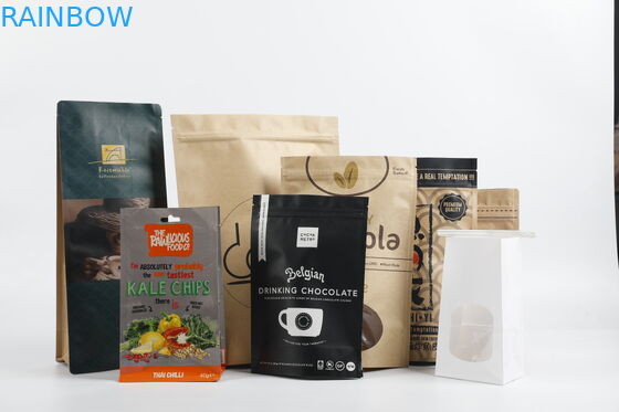 Изготовленный на заказ Biodegradable мешок молнии PLA Kraft бумажный стоит вверх упаковка еды чая