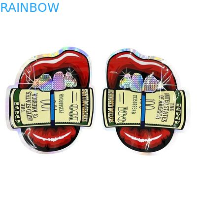 Запах сумки молнии Mylar изготовленной на заказ неправильной формы пластиковый придает непроницаемость 3.5g 7g