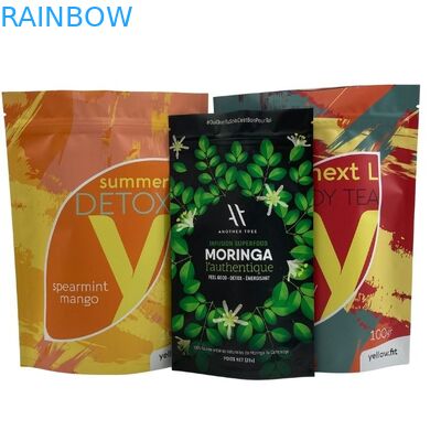 Влагостойкая молния стоит вверх мешок для упаковки кофе чая еды