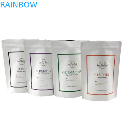 Сумки алюминиевой фольги Mylar чая кофейных зерен изготовленного на заказ логотипа белые пахнут доказательством