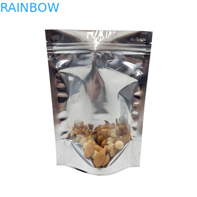 Алюминиевая фольга CMYK упаковывая серебр фронта окна Mylar Doypac ясный назад стоит вверх Resealable