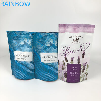 Напечатанные многоразовые упакованные мешки для ванны выдерживают стойку вверх по алюминиевой молнии штейновому голубому Mylar