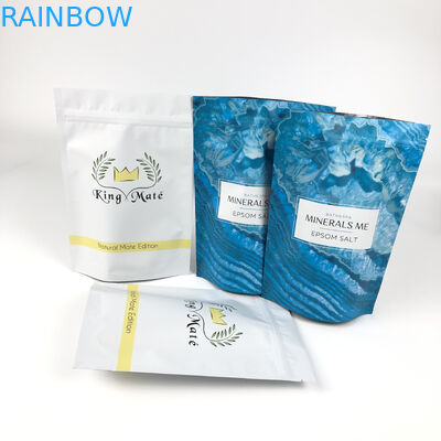 Напечатанные многоразовые упакованные мешки для ванны выдерживают стойку вверх по алюминиевой молнии штейновому голубому Mylar