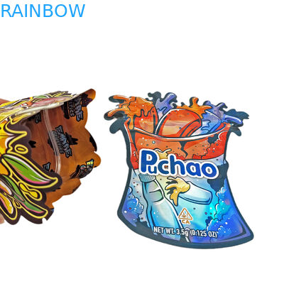 Индивидуальный дизайн 3,5 г 7 г 14 г 28 г высечки пакеты Ziplock специальной формы защита от детей нестандартной формы майларовая упаковка для закусок