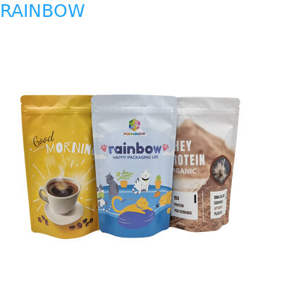 Съедобная молния алюминиевой фольги пластиковой упаковки стоит вверх сумки для порошка протеина печенья закуски