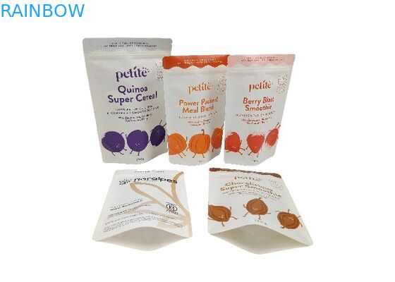 Biodegradable стойка вверх по сумкам кофе бумаги Kraft нестандартной конструкции мешков упаковывая