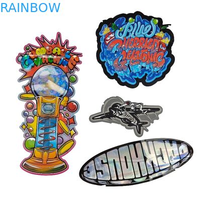 Изготовленное на заказ 3.5g - сияющий Hologram 28g умирает отрезок Mylar кладет особенную форму в мешки для печенья силы еды