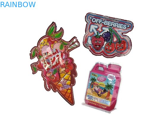 Изготовленное на заказ 3.5g - сияющий Hologram 28g умирает отрезок Mylar кладет особенную форму в мешки для печенья силы еды