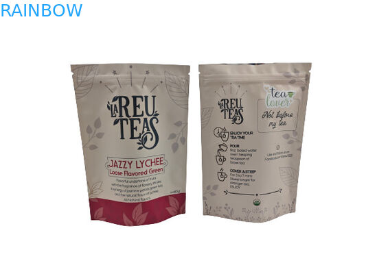 Цифровая печать 4 унции свободный чайный запахоустойчивый пластиковые пакеты вставать матовый законченный мешок