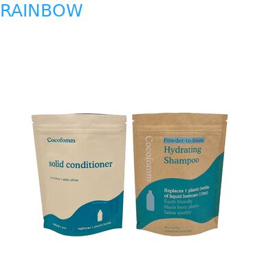 Биоразлагаемая сумка для игрушек перерабатываемая на заказ Поднимающийся мешок с замком на решетке Бумажные пакеты Kraft