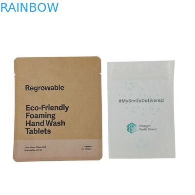 Биоразлагаемая сумка для игрушек перерабатываемая на заказ Поднимающийся мешок с замком на решетке Бумажные пакеты Kraft