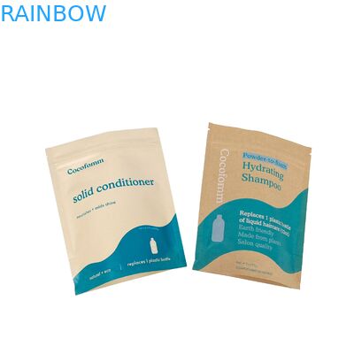 Многоразовые биоразлагаемые печатные логотипы Doypack Zip Lock Kraft Paper Stand Up Pouches для пищевых пластиковых упаковок