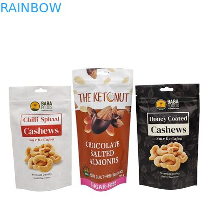 Настройка Stand Up Zipper Cashew Nuts Chocolate Food Pouch Алюминиевая фольга Zip Lock Упаковочный пакет