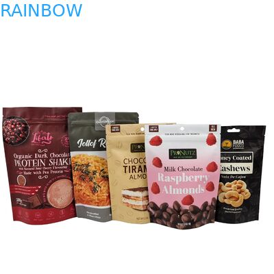 Настройка Stand Up Zipper Cashew Nuts Chocolate Food Pouch Алюминиевая фольга Zip Lock Упаковочный пакет
