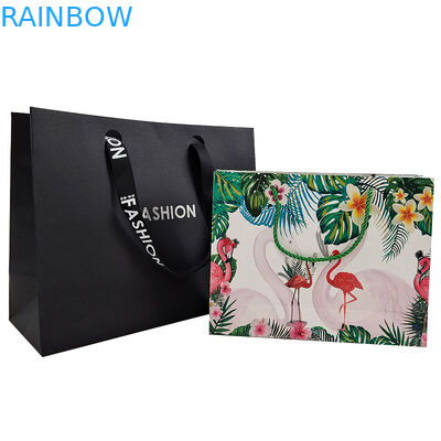 Настраиваемый брендовый логотип роскошная черная бумага одежда упаковка подарки торговая сумка бумажная упаковка