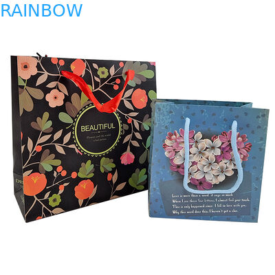 Печать логотипа на заказ многоразовые Kraft бумажные упаковки с ручкой Kraft бумажные упаковки подарочные пакеты